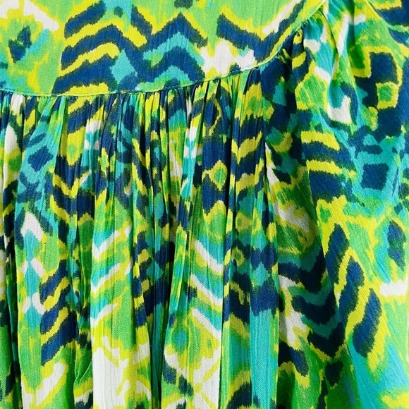 Go Softly Vibrant Green Button From Patio House Dress - Picture 15 of 15